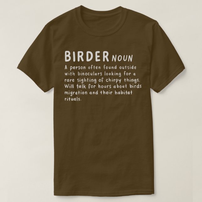 Camiseta Definición de observador de aves 2 (Diseño del anverso)