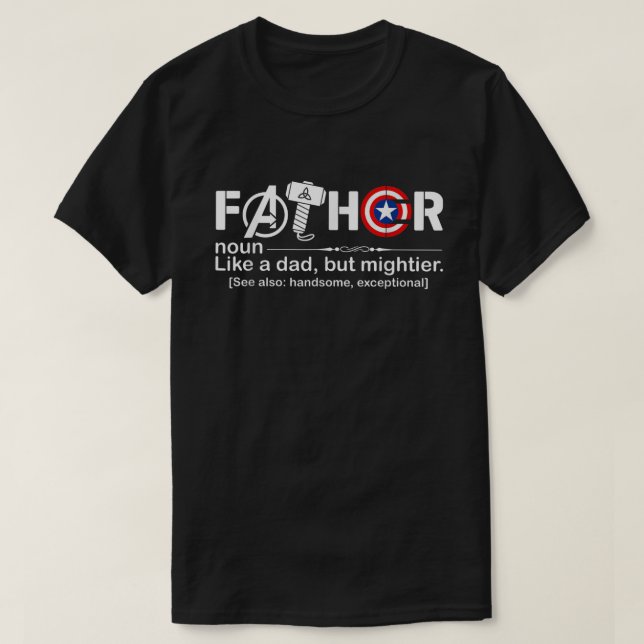 Camiseta Definición de padre como papá hace mucho más poder (Diseño del anverso)