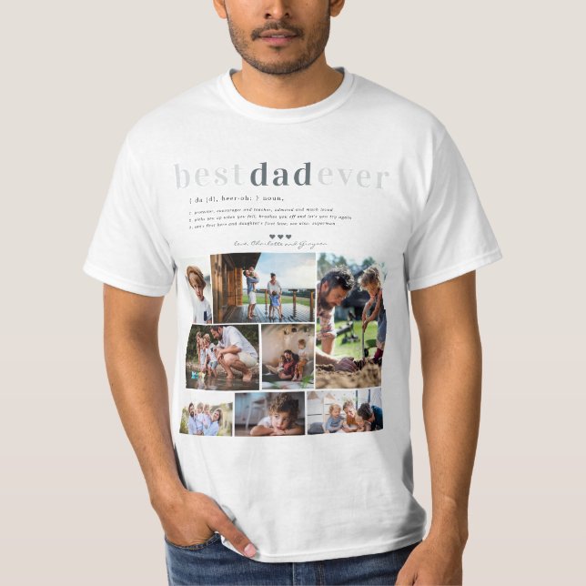 Camiseta Definición de Papá | 8 Fotos Personalizadas  (Anverso)