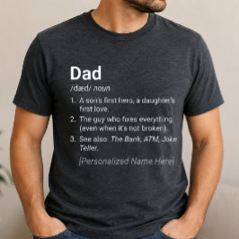 Camiseta Definición de Papá Personalizada Arte de Diccionar