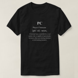 Camiseta Definición de Personaje de Juego Divertido para PC