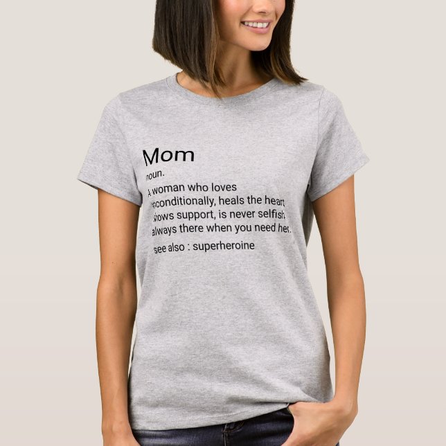 Camiseta Definición de Personalizado de mamá para el día de (Anverso)