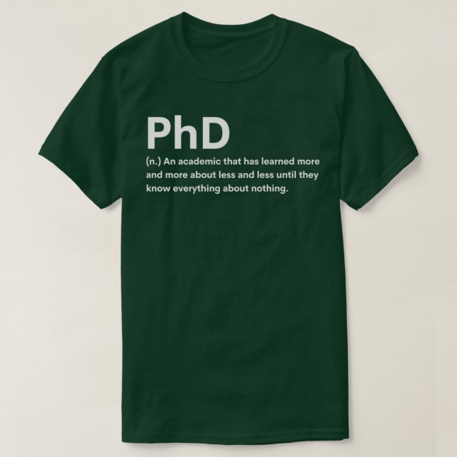 Camiseta Definición De Phd 3 (Diseño del anverso)