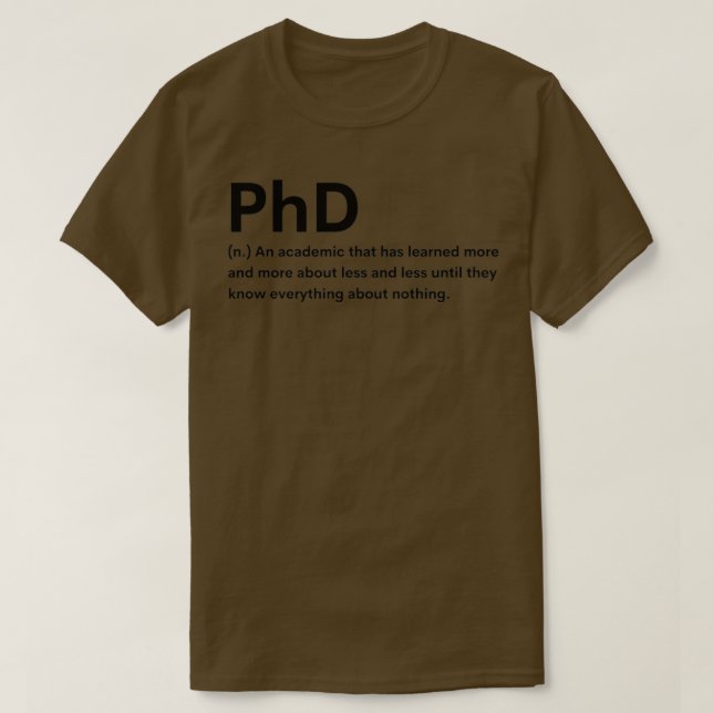 Camiseta Definición De Phd 7 (Diseño del anverso)