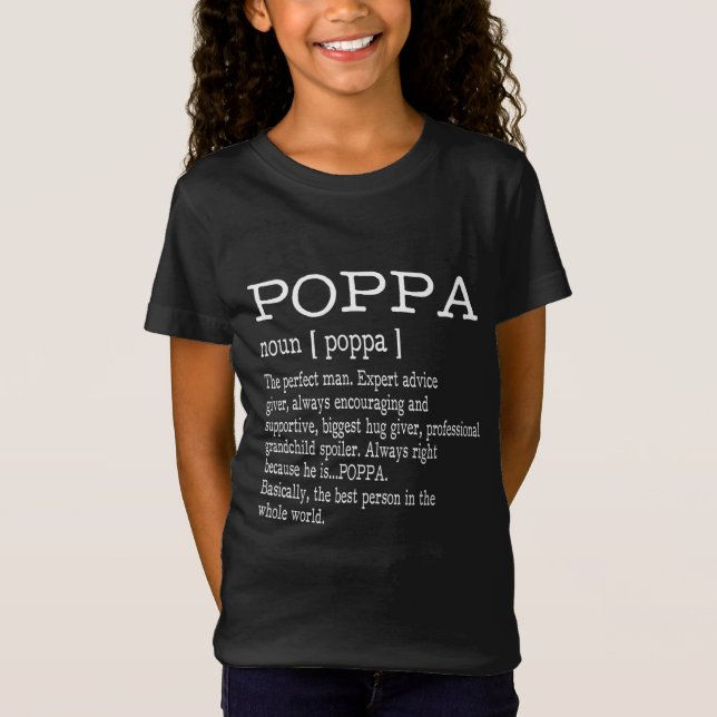 Camiseta Definición de Poppa Regalos del Día del Abuelo Pad (Anverso)