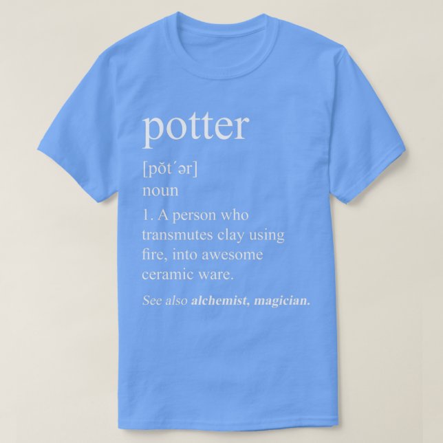 Camiseta Definición de Potter (Diseño del anverso)