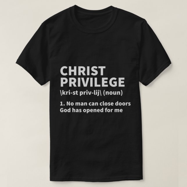 Camiseta Definición de Privilegio de Cristo Jesús Fe Cristi (Diseño del anverso)