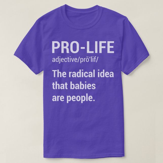 Camiseta Definición de Pro Life 2 (Diseño del anverso)