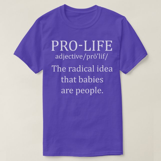 Camiseta Definición de Pro Life 3 (Diseño del anverso)