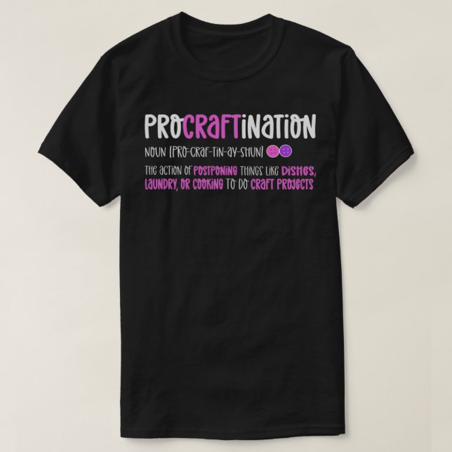 Camiseta Definición de ProCRAFTination (Diseño del anverso)
