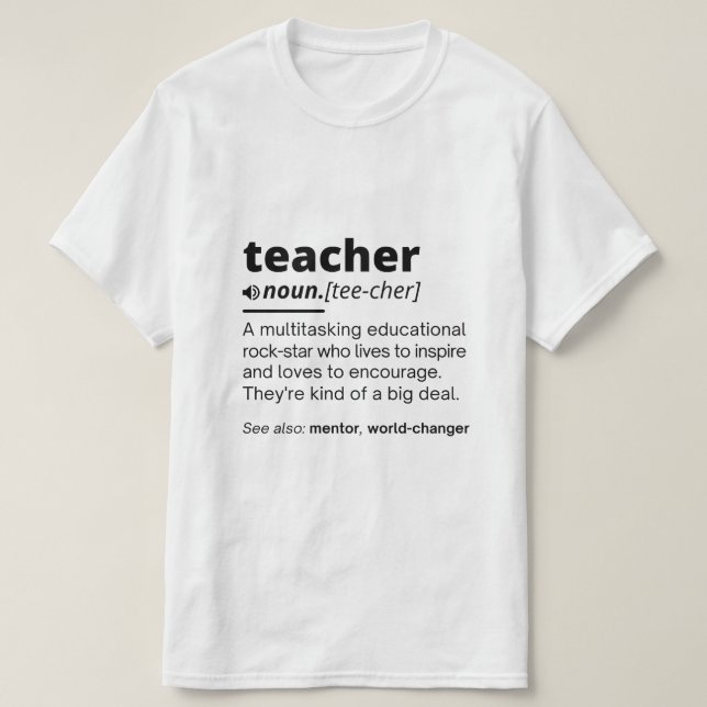 Camiseta definición de profesor, definición de profesor div (Diseño del anverso)