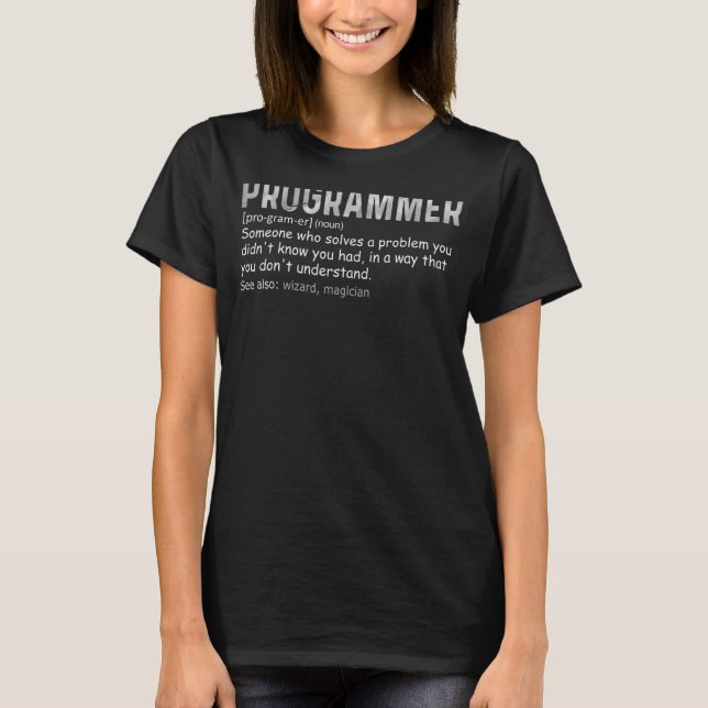 Camiseta Definición de programador Codificación de informát (Anverso)