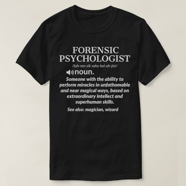 Camiseta Definición de psicólogo forense (Diseño del anverso)