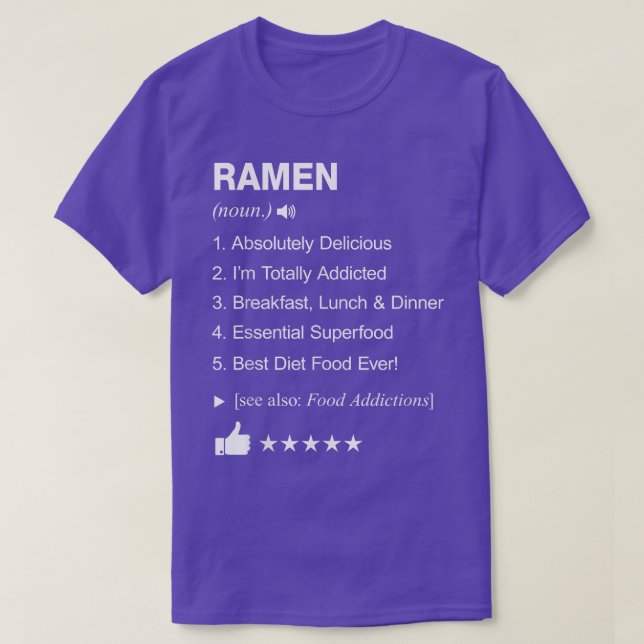 Camiseta Definición de Ramen que significa divertido (Diseño del anverso)