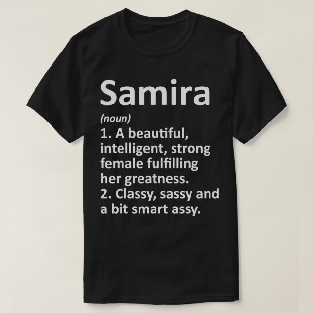 Camiseta Definición de SAMIRA Nombre Personalizado Graciosa (Diseño del anverso)