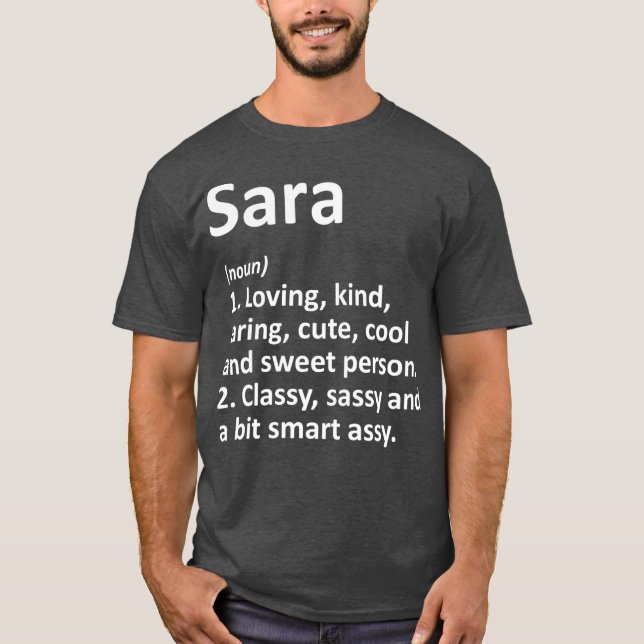 Camiseta Definición de SARA Nombre Personalizado Funny Cump (Anverso)