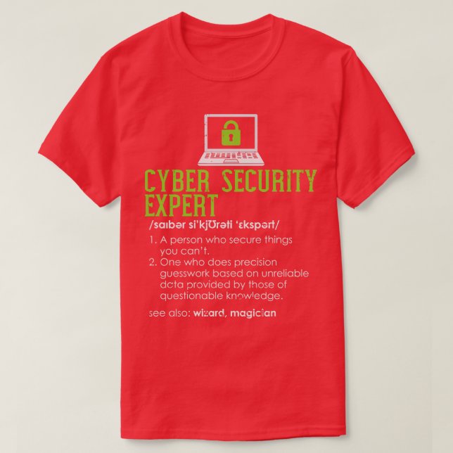 Camiseta Definición de seguridad cibernética (Diseño del anverso)