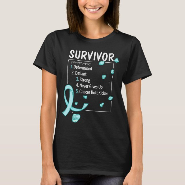 Camiseta definición de sobreviviente de cáncer cervical (Anverso)