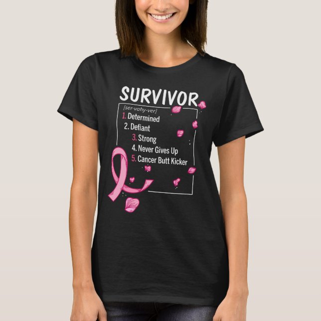 Camiseta definición de sobreviviente de cáncer de mama (Anverso)