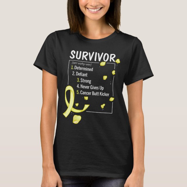 Camiseta definición de sobreviviente de cáncer infantil (Anverso)