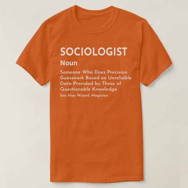 Camiseta Definición de sociólogo Significado social (Diseño del anverso)