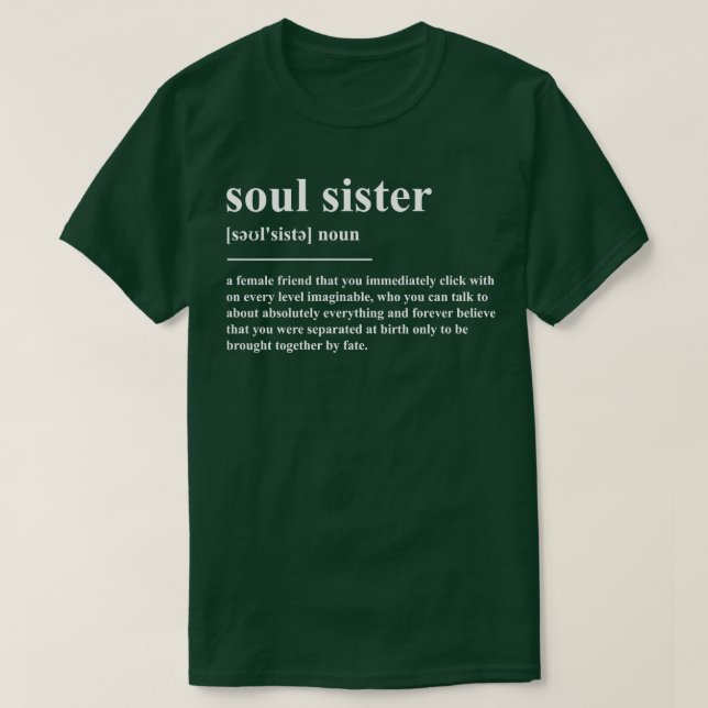 Camiseta Definición de Soul Sister (Diseño del anverso)
