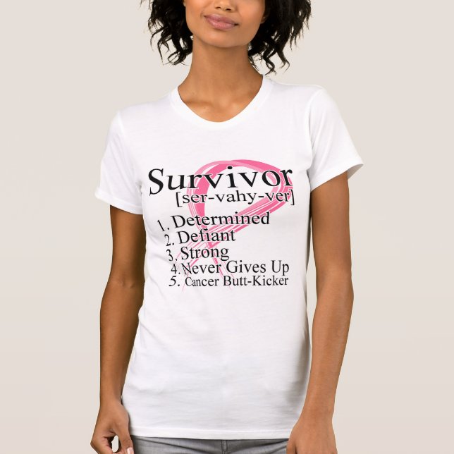 Camiseta Definición de superviviente - Cáncer de Mama (Anverso)