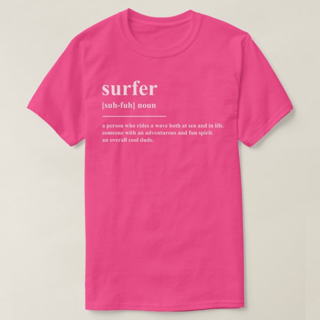 Camiseta Definición de surfista (Diseño del anverso)