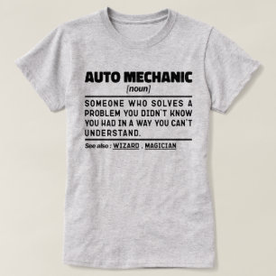 Camiseta Definición de sustantivo de mecánico de automóvile