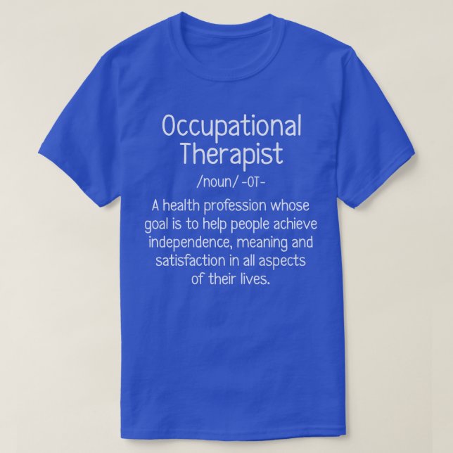 Camiseta Definición de terapia ocupacional (Diseño del anverso)