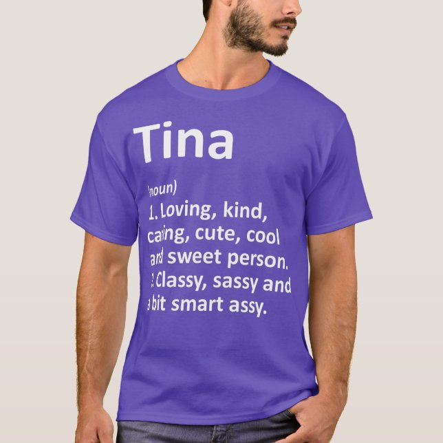 Camiseta Definición de TINA Nombre Personalizado Funny Cump (Anverso)