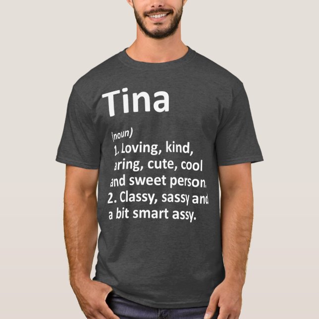 Camiseta Definición de TINA Nombre Personalizado Funny Cump (Anverso)