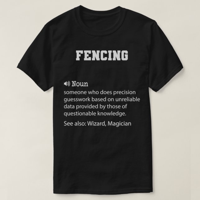 Camiseta Definición de vallado Graciosa de vallado Cita Gua (Diseño del anverso)