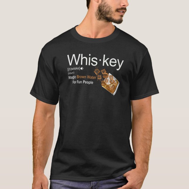 Camiseta Definición De Whiskey Agua Marrón Mágica Para Gent (Anverso)