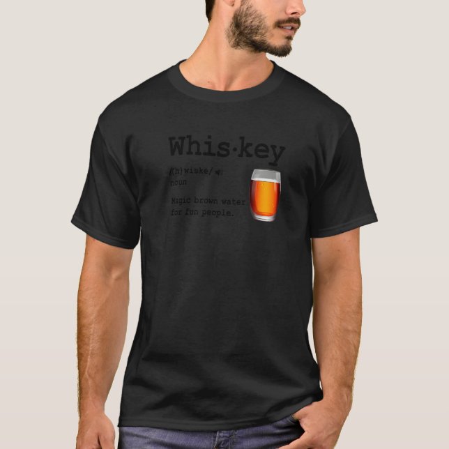 Camiseta Definición De Whiskey Agua Marrón Mágica Para Gent (Anverso)