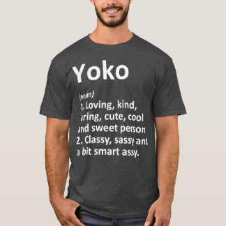 Camiseta Definición de YOKO Nombre Personalizado Funny Cump