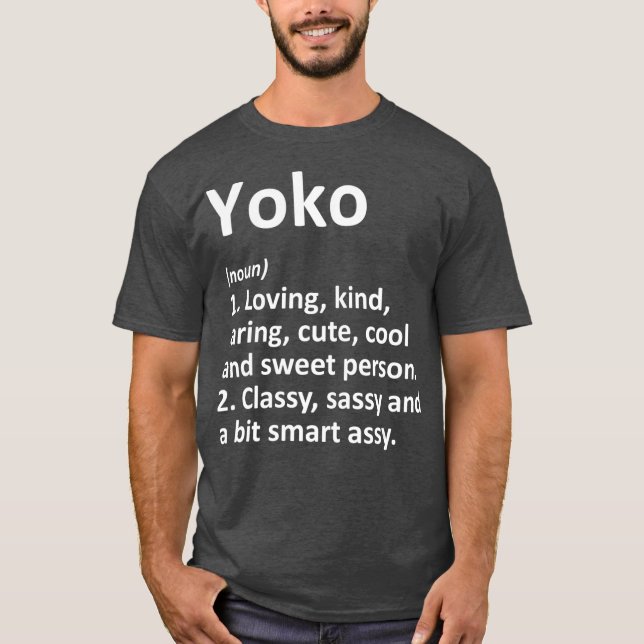 Camiseta Definición de YOKO Nombre Personalizado Funny Cump (Anverso)