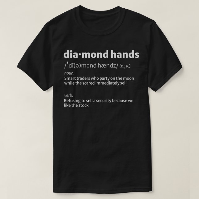 Camiseta Definición del diccionario de manos de diamante GM (Diseño del anverso)