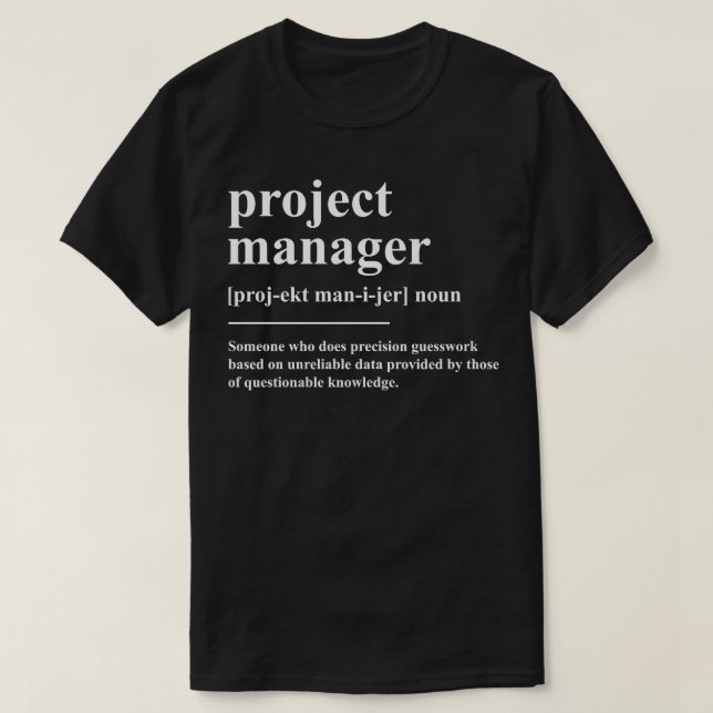 Camiseta Definición del gestor de proyectos (Diseño del anverso)