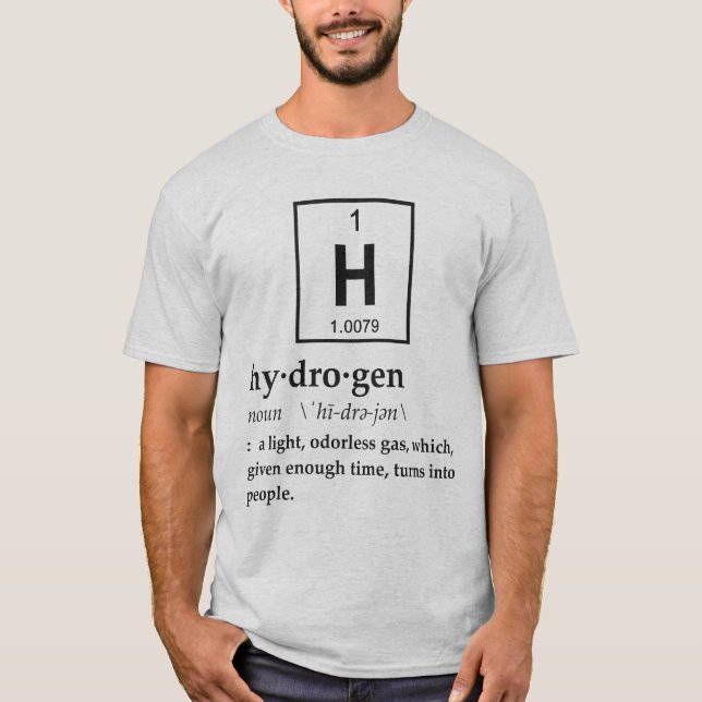 Camiseta Definición del hidrógeno (Anverso)