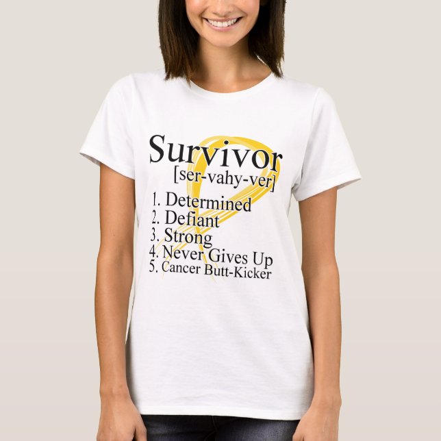 Camiseta Definición del superviviente - cáncer de la niñez (Anverso)