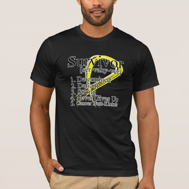 Camiseta Definición del superviviente - cáncer testicular (Anverso)