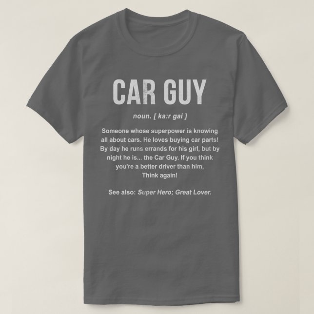 Camiseta Definición del tipo de coche (Diseño del anverso)