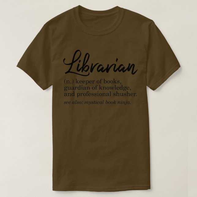 Camiseta Definición divertida bibliotecaria (Diseño del anverso)
