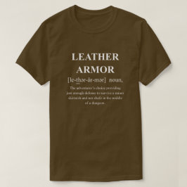 Camiseta Definición divertida de armadura de cuero para RPG