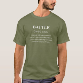 Camiseta Definición divertida de batalla con texto blanco d