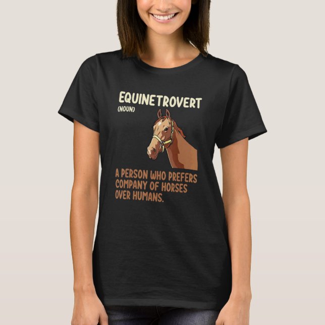 Camiseta Definición divertida de Equinetrovertido Caballo   (Anverso)