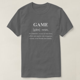 Camiseta Definición Divertida de Juego con Texto Blanco