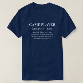 Camiseta Definición Divertida de Jugador con Texto Blanco