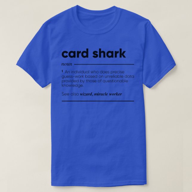 Camiseta Definición divertida de la tarjeta Shark (Diseño del anverso)
